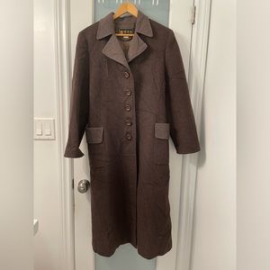 Long Grey/Brown Wool Pea Coat